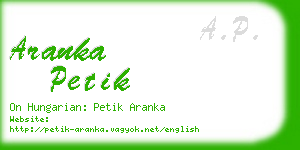 aranka petik business card